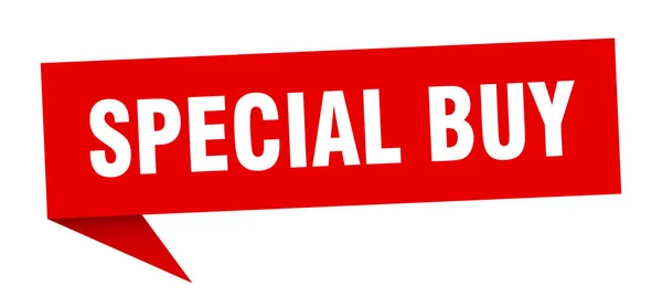 Burbuja especial del discurso de la compra. signo de cinta de compra especial. banner de compra especial — Archivo Imágenes Vectoriales