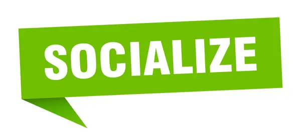 Socializzare bolla discorso. socializzare segno nastro. socializzare banner — Vettoriale Stock