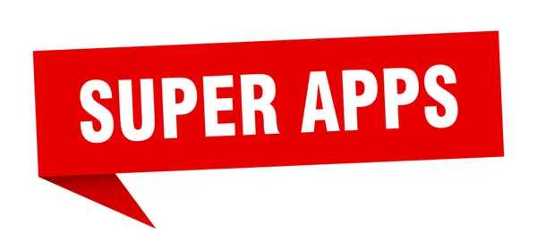 Super apps speech bubble. super apps ribbon sign. super apps banner — Stock Vector