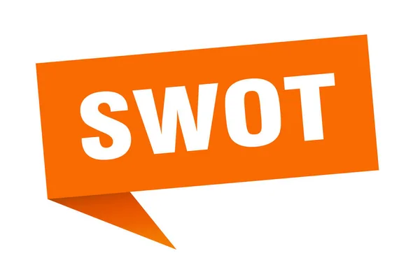 Bolha de fala swot. sinal de faixa swot. banner swot —  Vetores de Stock