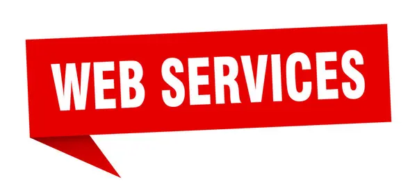 Web serviços bolha de fala. sinal de fita de serviços web. banner de serviços web — Vetor de Stock