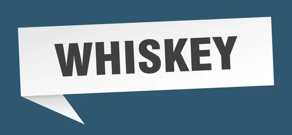 Whiskey-Sprechblase. Whiskey Ribbon Zeichen. Whiskey-Banner — Stockvektor