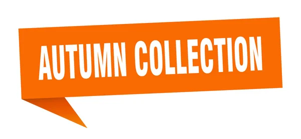 Colección otoño burbuja discurso. signo de cinta colección otoño. bandera de colección de otoño — Vector de stock