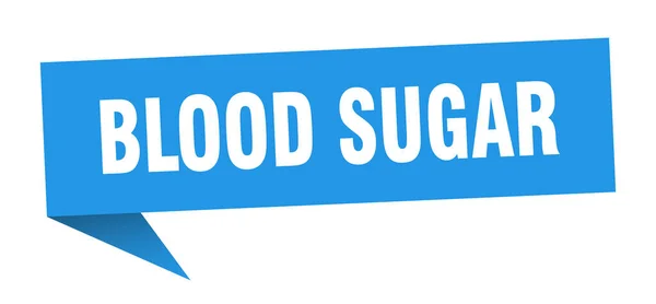 Burbuja del habla de azúcar en sangre. signo de cinta de azúcar en sangre. banner de azúcar en sangre — Vector de stock
