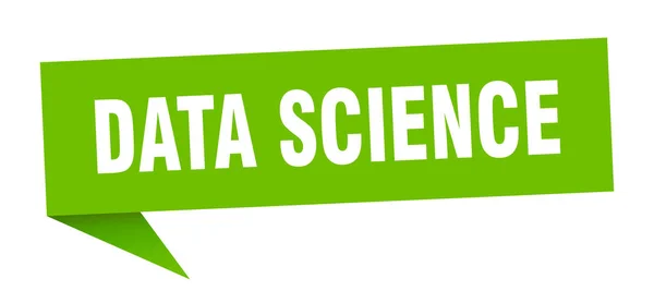 数据科学演讲泡沫。数据科学丝带标志。数据科学横幅 — 图库矢量图片