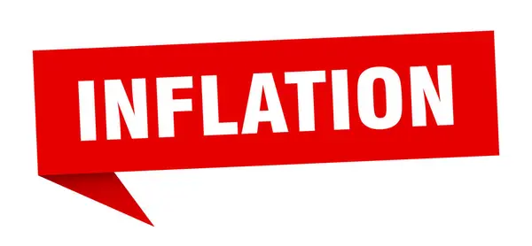 Bublina řeči o inflaci. znamení inflační stuhy. inflační prapor — Stockový vektor
