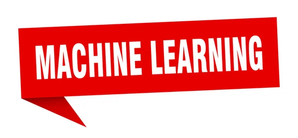 Burbuja de voz de aprendizaje automático. señal de cinta de aprendizaje automático. banner de aprendizaje automático — Vector de stock