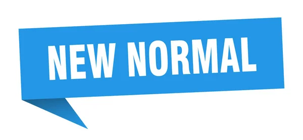 Nieuwe normale spraakzeepbel. nieuw normaal lintteken. nieuwe normale banner — Stockvector