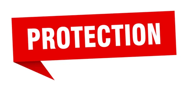 Bolha de fala de proteção. sinal de fita de proteção. banner de proteção — Vetor de Stock