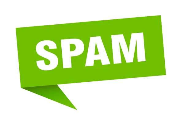 Spam konuşma balonu. Spam kurdele işareti. Çöp Posta Pankartı — Stok Vektör