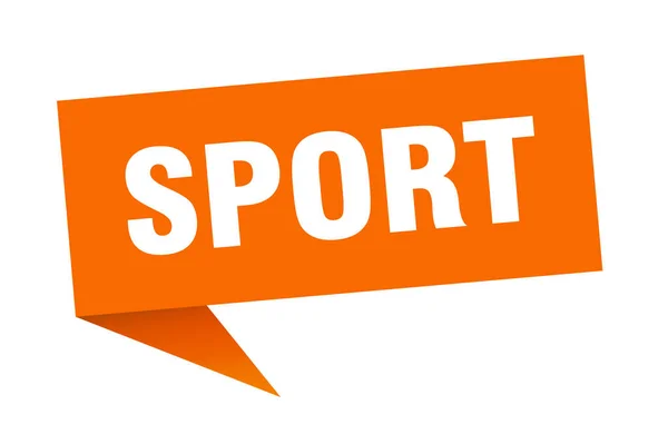 Bulle de discours sportif. Signe de ruban sport. bannière sportive — Image vectorielle