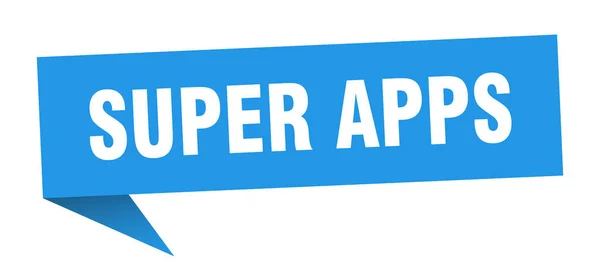 Super apps speech bubble. super apps ribbon sign. super apps banner — Stock Vector