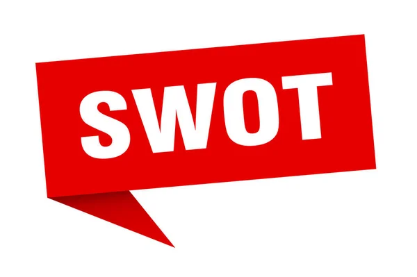Swot burbuja de habla. señal de cinta de swot. banner swot — Vector de stock