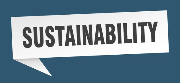 Bolla discorso sostenibilità. segno del nastro di sostenibilità. bandiera della sostenibilità — Vettoriale Stock