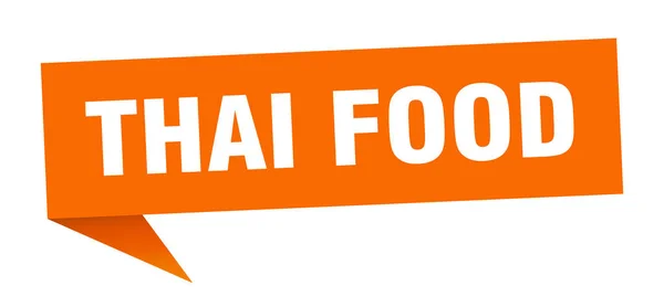 Thailändische Lebensmittel Sprechblase. thai food ribbon sign. thai food banner — Stockvektor