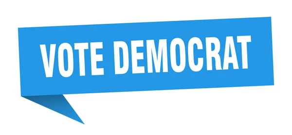 Vote democrat speech bubble. vote democrat ribbon sign. vote democrat banner — 스톡 벡터