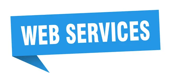 Services web bulle de la parole. web services ruban signe. bannière de services Web — Image vectorielle