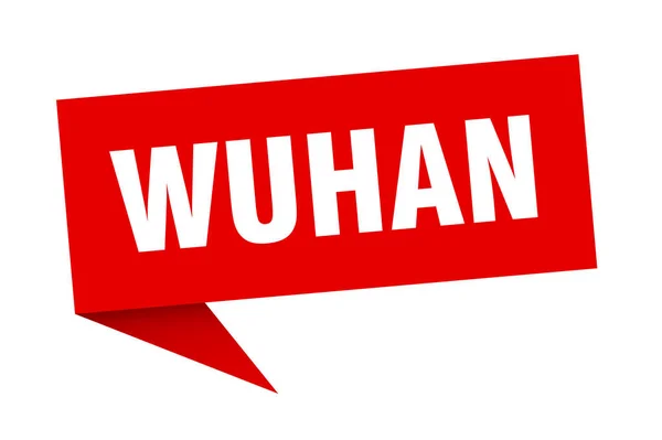 Wuhan speech bubble. Wuhan ribbon sign. Wuhan banner — Stock Vector