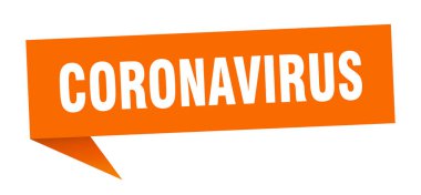 Coronavirus konuşma balonu. Coronavirus kurdele işareti. Coronavirus bayrağı