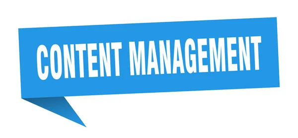 Content management speech bubble. content management ribbon sign. content management banner — Stock Vector