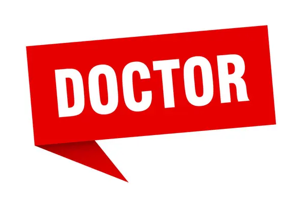 Een spraakbelletje. Dokter Lintteken. Artsenbanner — Stockvector