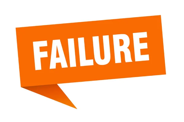 Φούσκα ομιλίας αποτυχίας. Σημάδι από κορδέλα αποτυχίας. banner αποτυχίας — Διανυσματικό Αρχείο