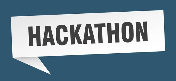 Bolha de fala hackathon. sinal de fita hackathon. banner de hackathon —  Vetores de Stock