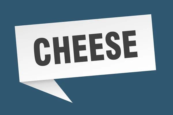 Bulle de discours de fromage. enseigne de ruban de fromage. bannière fromage — Image vectorielle