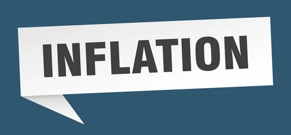 Bublina řeči o inflaci. znamení inflační stuhy. inflační prapor — Stockový vektor