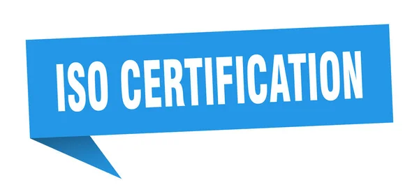 Iso certification speech bubble. iso certification ribbon sign. iso certification banner — Stock Vector