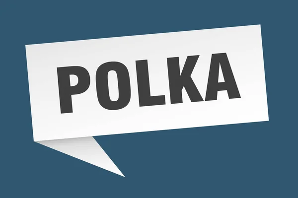 Talbubbla med polka. Polka band tecken. Polkabanderoll — Stock vektor