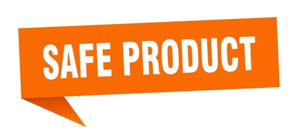 Bezpieczny produkt bańki mowy. bezpieczny znak wstążki produktu. bezpieczny baner produktu — Wektor stockowy