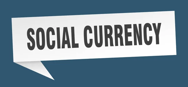 Bolha de discurso moeda social. sinal de fita moeda social. banner moeda social — Vetor de Stock