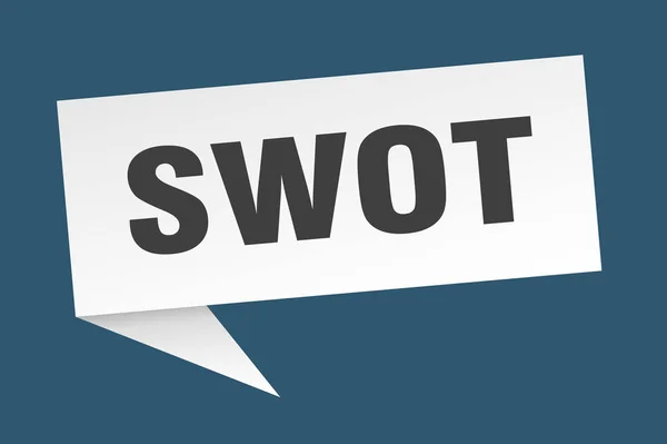 Swot burbuja de habla. señal de cinta de swot. banner swot — Vector de stock