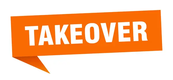 Takeover speech bubble. takeover ribbon sign. takeover banner — Stock Vector