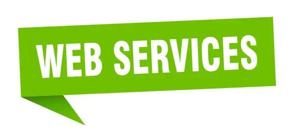 Web serviços bolha de fala. sinal de fita de serviços web. banner de serviços web — Vetor de Stock