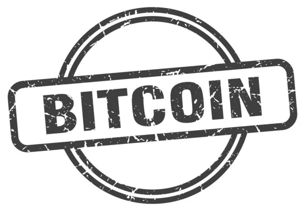 Timbro bitcoin. bitcoin rotondo segno grunge vintage. bitcoin — Vettoriale Stock