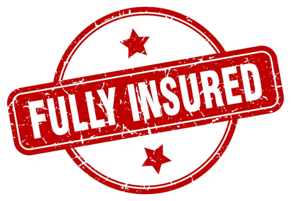 Fully insured stamp. fully insured round vintage grunge sign. fully insured — Stock vektor