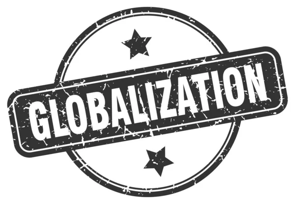 Selo de globalização. globalização rodada vintage grunge sinal. globalização —  Vetores de Stock