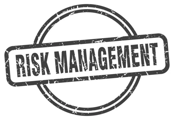 Risikomanagement-Stempel. Risikomanagement rund um Vintage Grunge Zeichen. Risikomanagement — Stockvektor