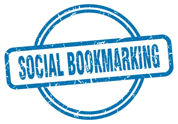 Social bookmarking stamp. social bookmarking round vintage grunge sign. social bookmarking — Stock Vector