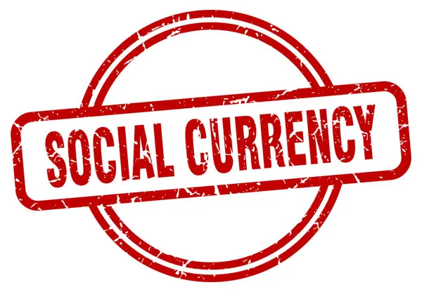 Штамп социальной валюты. Социальная валюта круглый винтажный гранж знак. социальная — стоковый вектор
