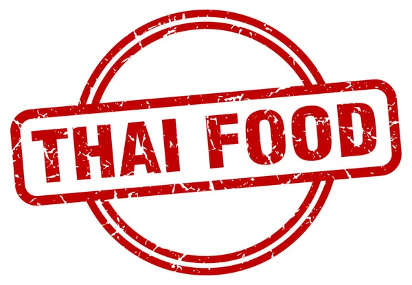 Sello de comida tailandesa. comida tailandesa ronda signo grunge vintage. comida tailandesa — Archivo Imágenes Vectoriales