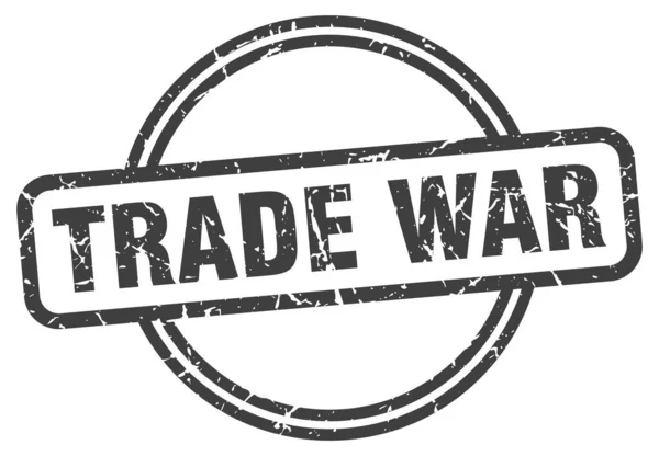Timbro di guerra commerciale. commercio guerra intorno segno grunge vintage. guerra commerciale — Vettoriale Stock