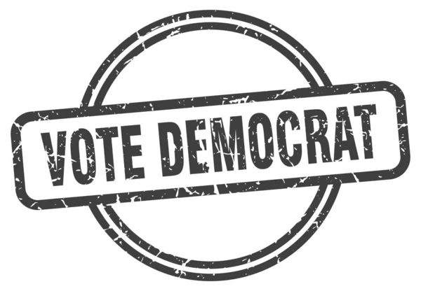 Vote democrat stamp. vote democrat round vintage grunge sign. vote democrat — Stok Vektör