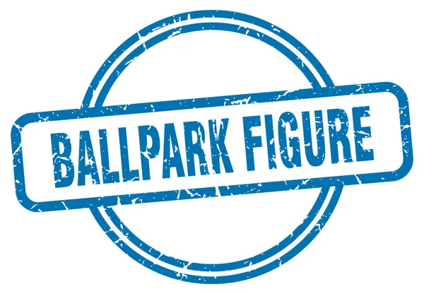 Eine Briefmarke. Ballpark Figur rund Vintage Grunge Zeichen. Ballpark-Figur — Stockvektor