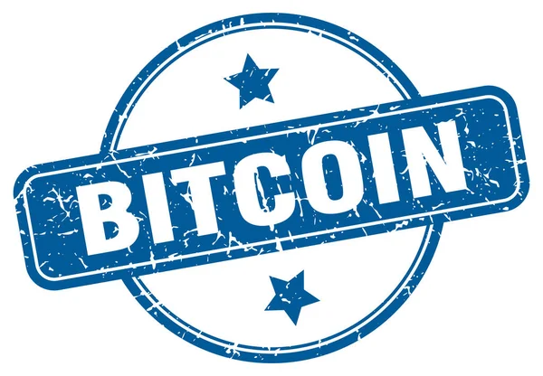 Timbre Bitcoin. Bitcoin rond signe grunge vintage. bitcoin — Image vectorielle