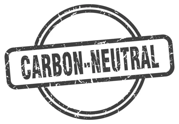 Sello neutro en carbono. signo de grunge vintage redondo neutro en carbono. carbono neutro — Vector de stock