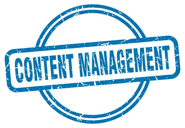 Content Management Stempel. Content Management rund um Vintage Grunge Zeichen. Content Management — Stockvektor