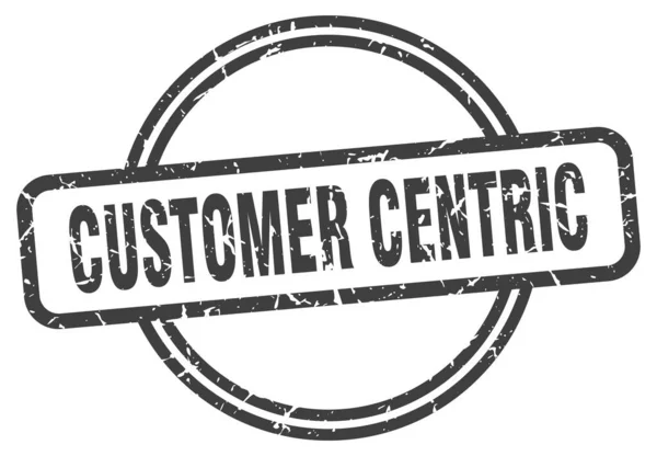Марка ориентированная на клиента. ориентированный на клиентов круглый винтажный гранж знак. клиентоцентричный — стоковый вектор